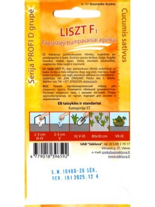 Ogórek siewny 'Liszt RZ' H, 20 nasion