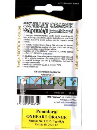 Pomidor zwyczajny 'Oxheart Orange' 3 g