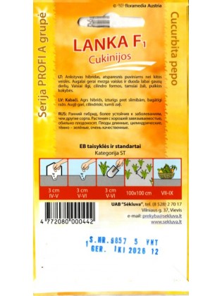 Cukinia 'Lanka' H, 5 nasion