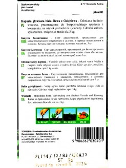 Kapusta głowiasta biała 'Sława z Gołębiewa' 2 g