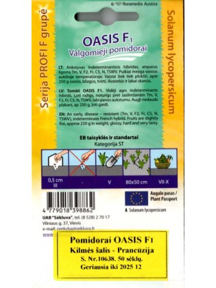 Pomidor zwyczajny 'Oasis' H, 50 nasion