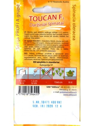 Szpinak warzywny 'Toucan' H, 400 nasion