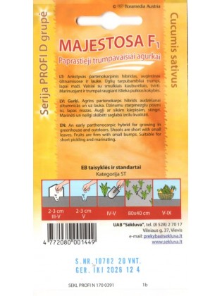 Ogórek siewny 'Majestosa' H, 20 nasion