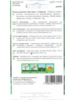 Kapusta głowiasta biała 'Sława z Gołębiewa' 2 g