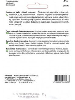 Groch cukrowy 50 g, nasiona na kiełki