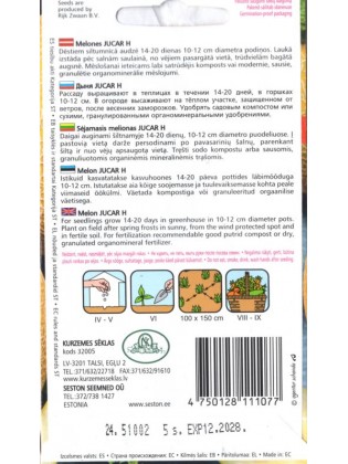 Ogórek melon 'Jucar' F1, 5 nasion