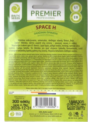 Szpinak warzywny 'Space H', 300 nasion
